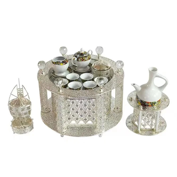 hot selling customized habesha metal rekebot tea table with ethiopian coffee set