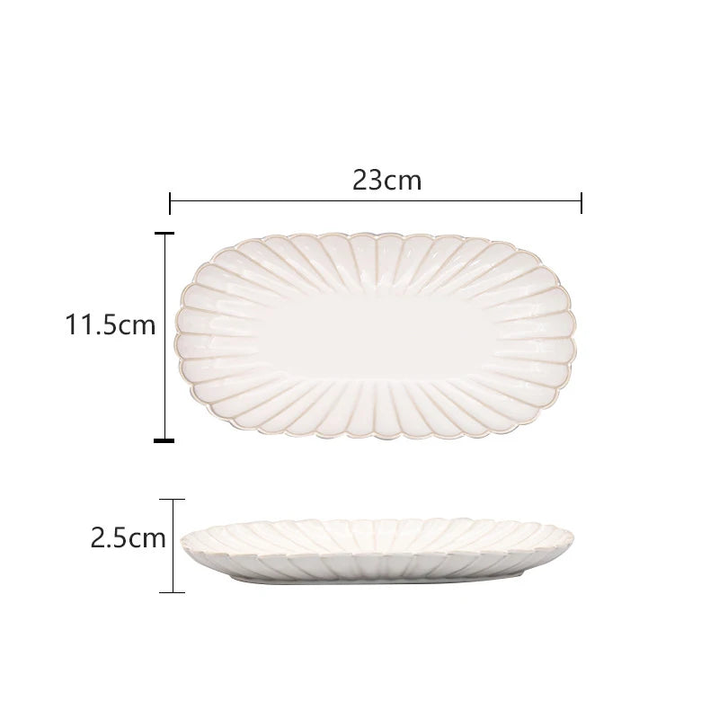 High Quality Ceramic Tableware Set Modern Creative Porcelain Soup Bowl Plate For Household Restaurant