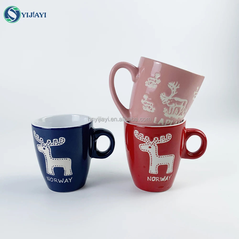 Wholesalers Custom Logo Nordic Ceramic Luxury Christmas Creative Funny Portable Designer Coffee Mugs