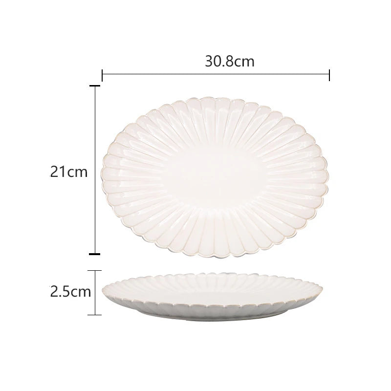 High Quality Ceramic Tableware Set Modern Creative Porcelain Soup Bowl Plate For Household Restaurant