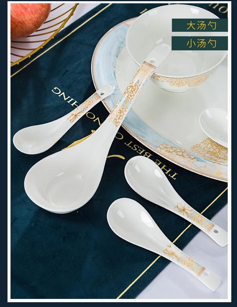 Wholesale Cheap Custom Decal Bone China Square Plate Dinner Set 60PCS Porcelain Plate Dinnerware Set Ceramic Dishes Tableware