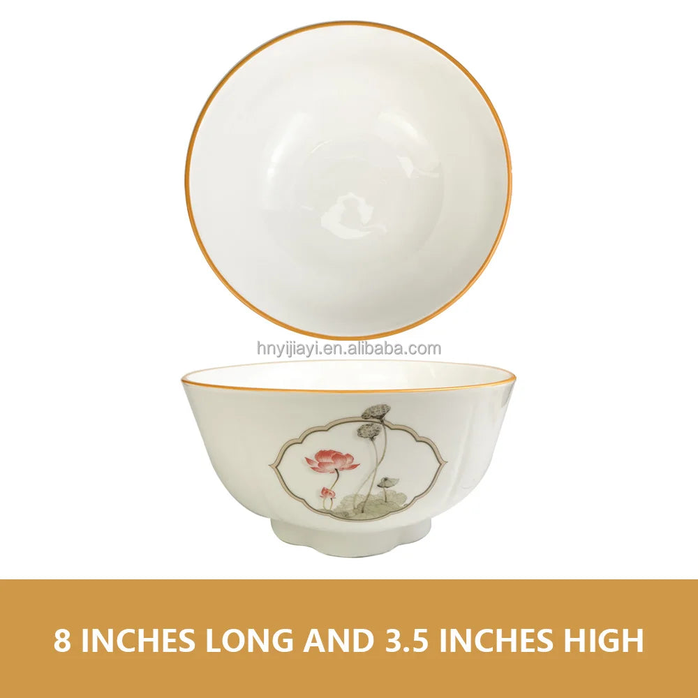 57 PCS Gold Rim Bone China Porcelain Dinner Plate Set Dinnerware Sets Wholesale Luxury Ceramic Tableware set