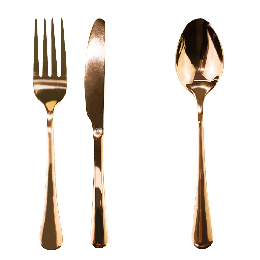 24 Piece cutlery golden silverware flatware spoon and fork set