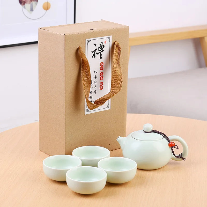 Chinese Kung Fu Travel traditional Tea Set Ceramic Gaiwan Tea Cups