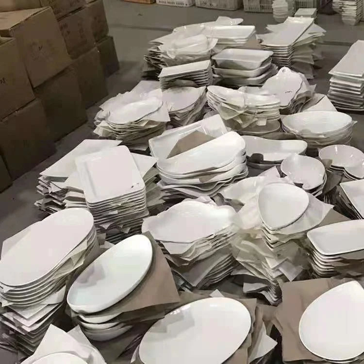 JIUWANG customized ceramic tableware factory Stock white porcelain plate and bowls hotel tableware dinnerware direct selling