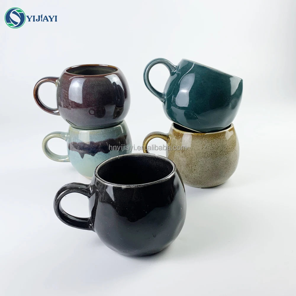 JIUWANG Customize Stock Ceramic tea MugS CupS 10oz 11oz 12OZ 14OZ 15OZ 16OZ Stoneware Coffee Blank