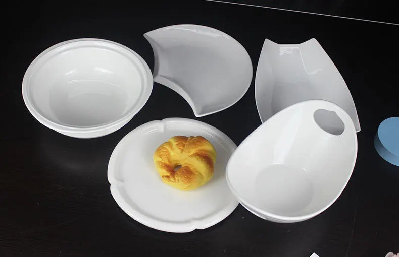 JIUWANG wholesale plate round of fine porcelain hotel dinnerware tableware for hotel restaurant