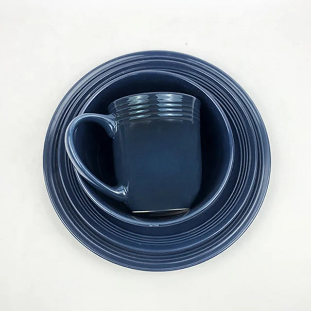 16pcs best stoneware bright colored dinnerware, yellow & black Colors can be customized color ceramic dinnerware