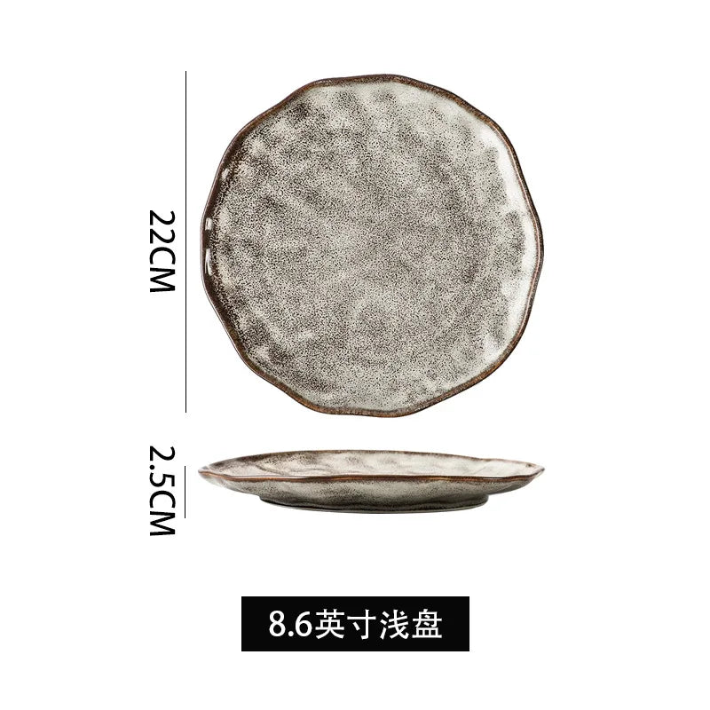 Japanese Style Crude Pottery Handmade Pottery Creative dinnerware sets Restoring Ancient Ways Ceramic tableware