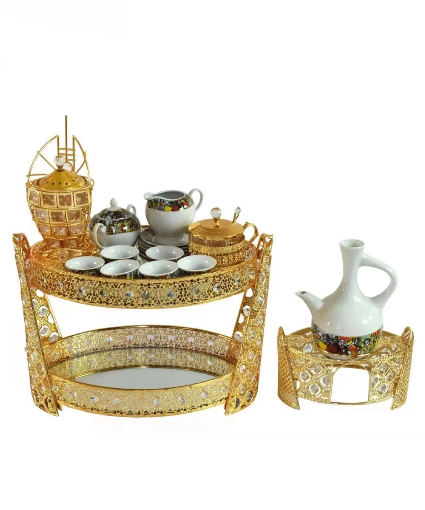 New China storage nordic multifunctional gold metal brass ethiopian luxury coffee table