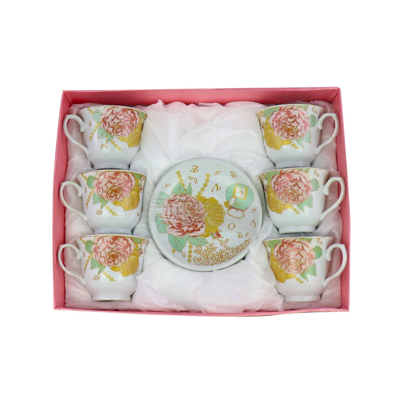 Ethiopian coffee cup tea set set ceramic printing cup dish gift box