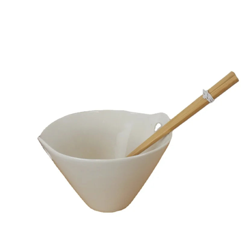 Ceramic Noods Soup Ramen Bowl and Chopsticks