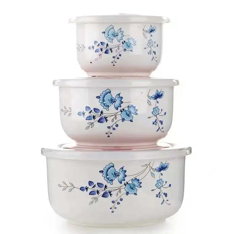 JIUWANG High quality home tableware preservation food bowl porcelain salad bowls with lid