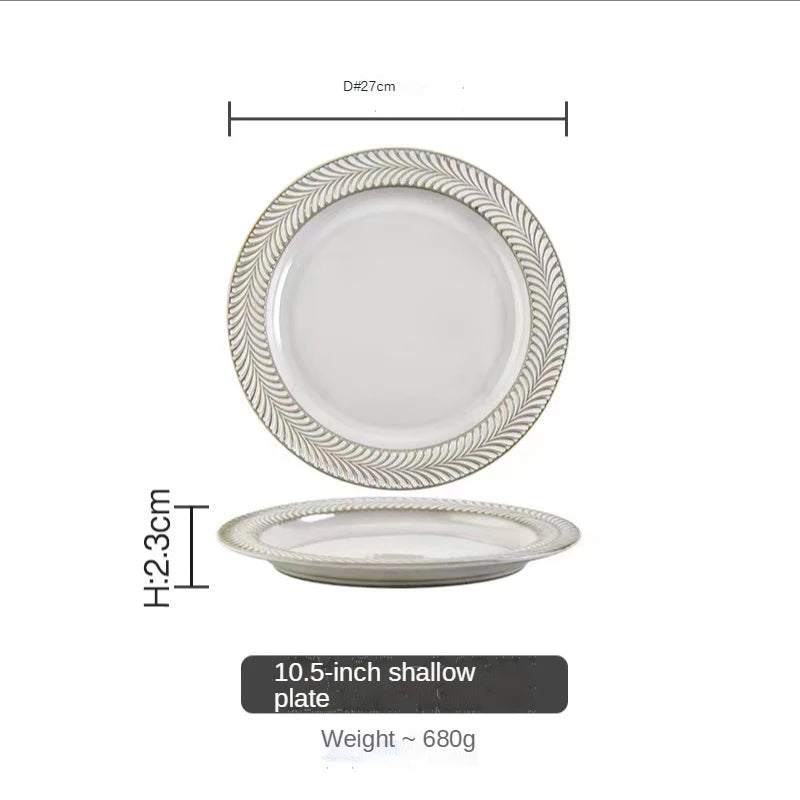 Factory Price Luxury Elegant Kitchen Tableware Multiple Sizes Pure White Simple French Dish for House Hotel Wedding