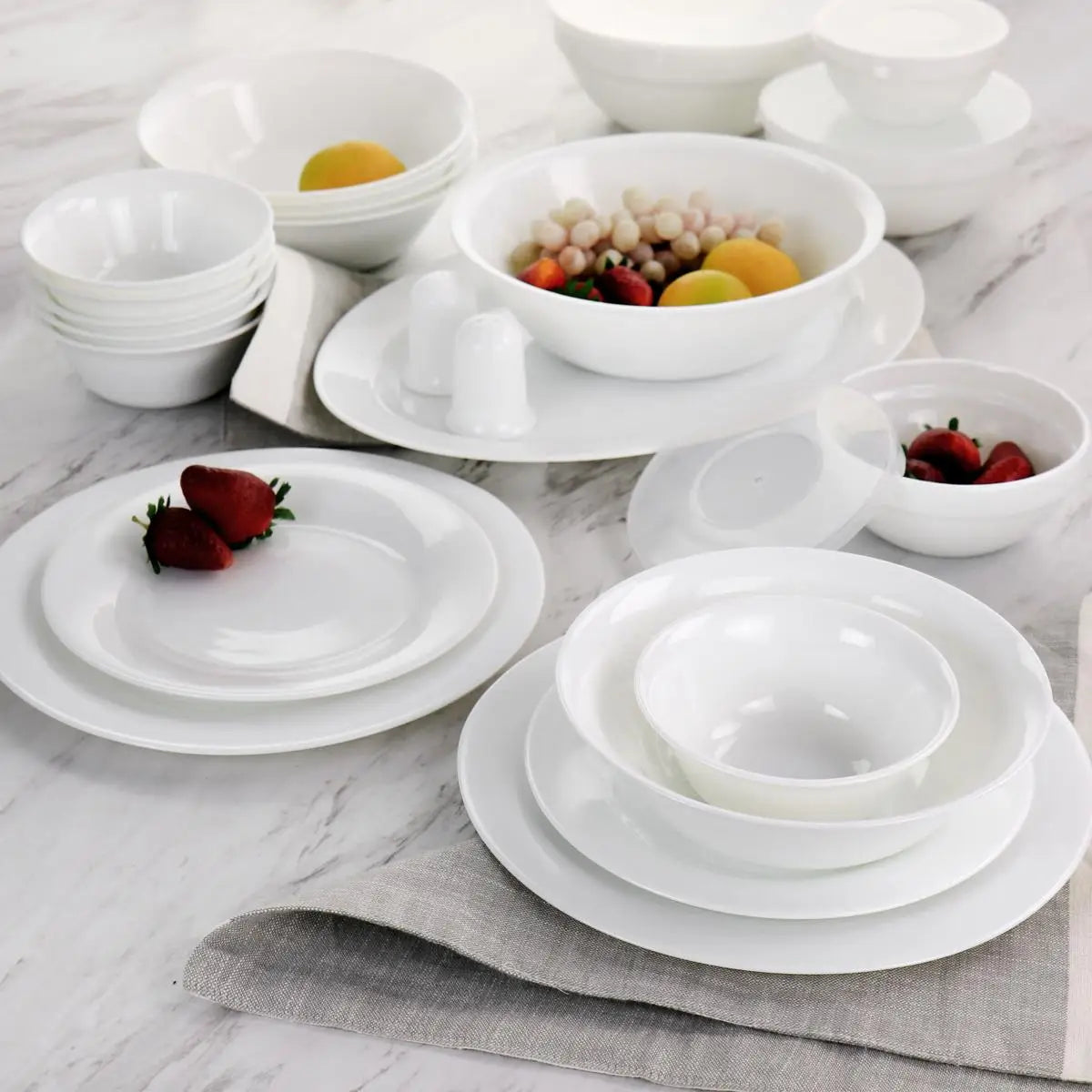 Wholesale Bone China Dinner Set round Shape Nordic Style Ceramic Tableware Marble Design Porcelain Dinnerware