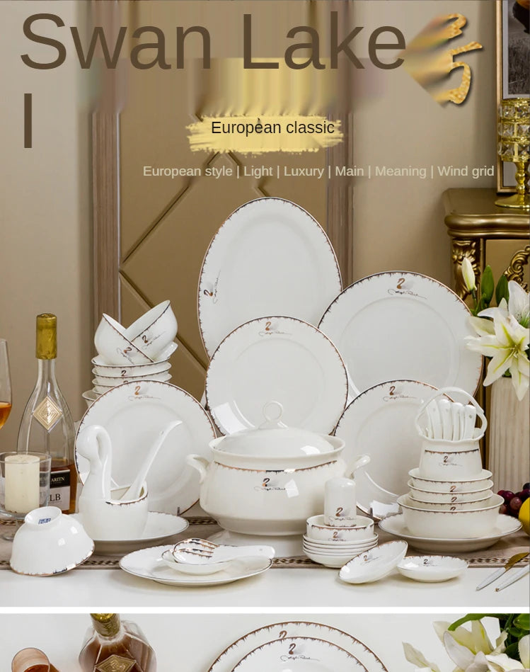 TOP sales Phnom Penh tableware  promhead Bone China luxury plates dinnerware sets best price yanxiang porcelain