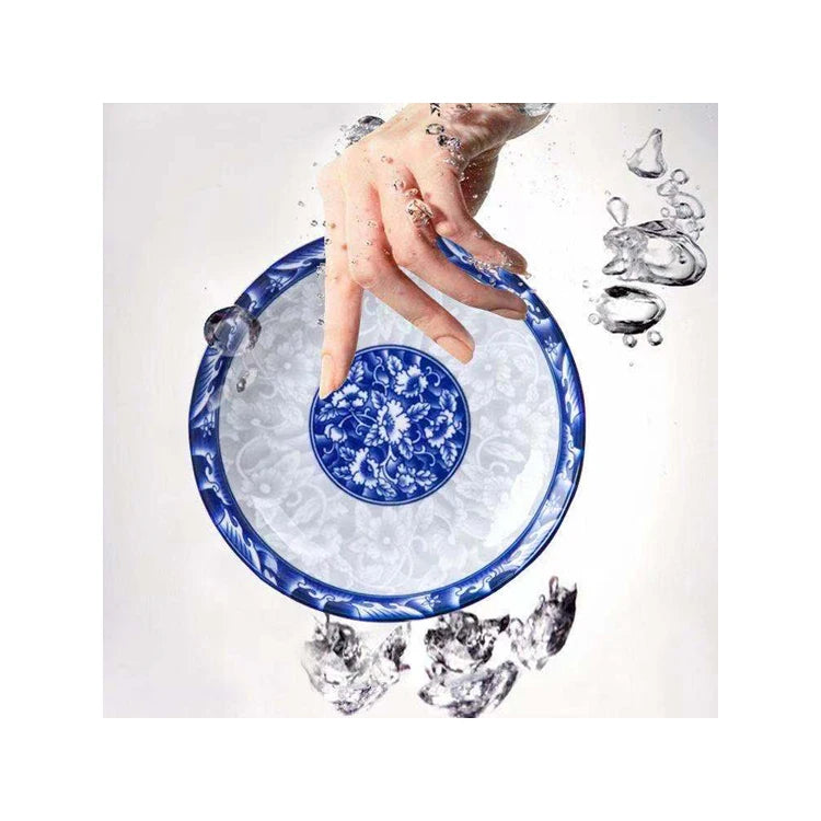 2021 hot selling products customized logo blue and white porcelain 7 inch ceramic plate