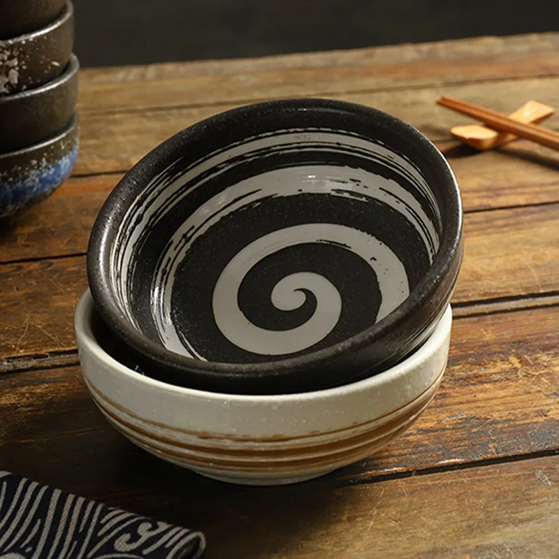 ramen ceramic bowl set for restaurant cheap japanese style korean 4.5 Inch blue and white small gift box rice noodle soup