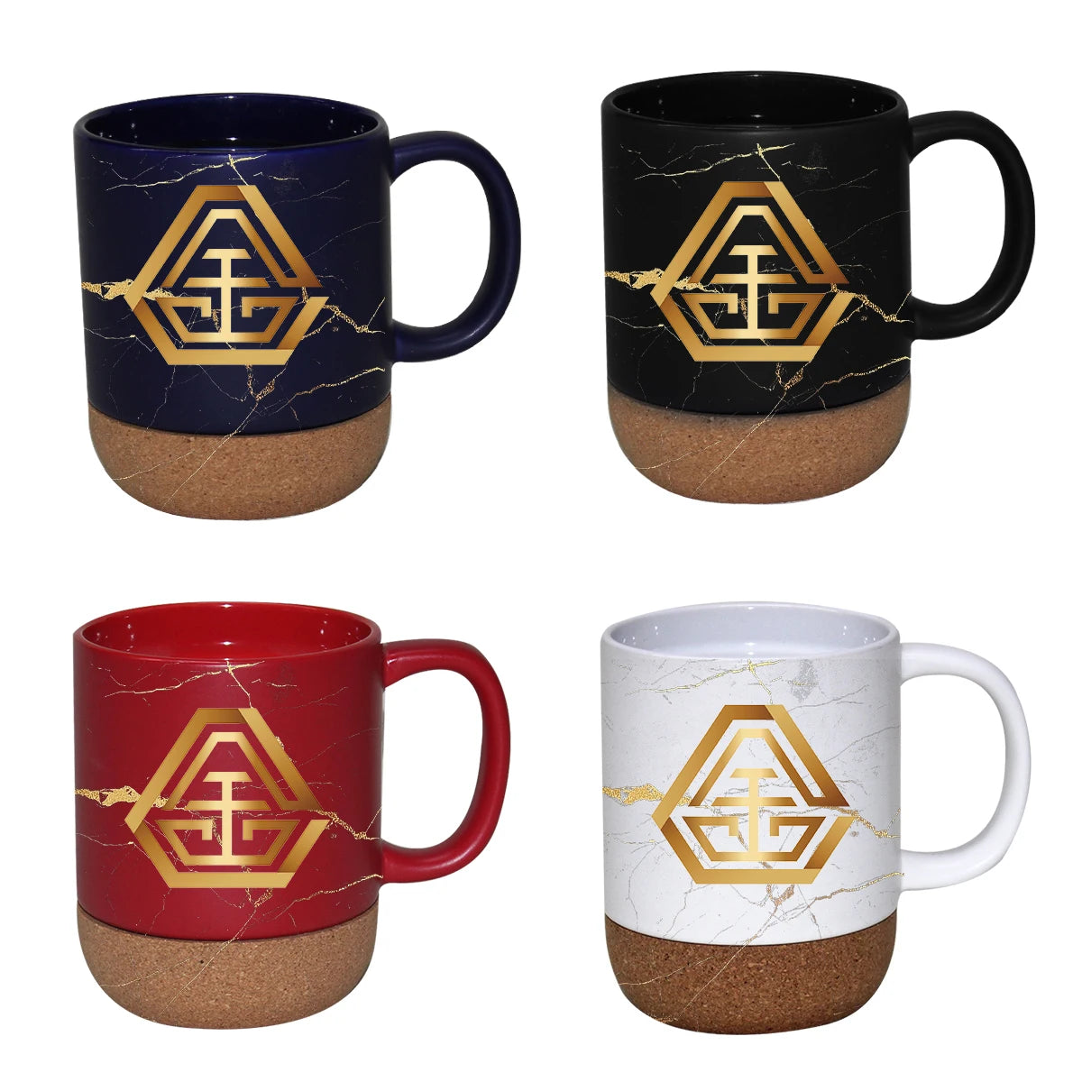 JIUWANG 13oz sublimation ceramic coffee mugs with corked removable bottom