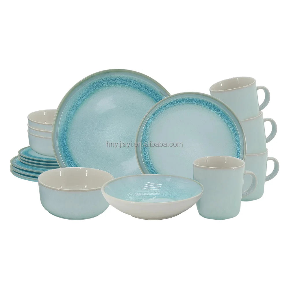 JIUWANG wholesale tableware  ceramic plates luxury ceramic stoneware plates & dishes bowl dinnerware sets factory