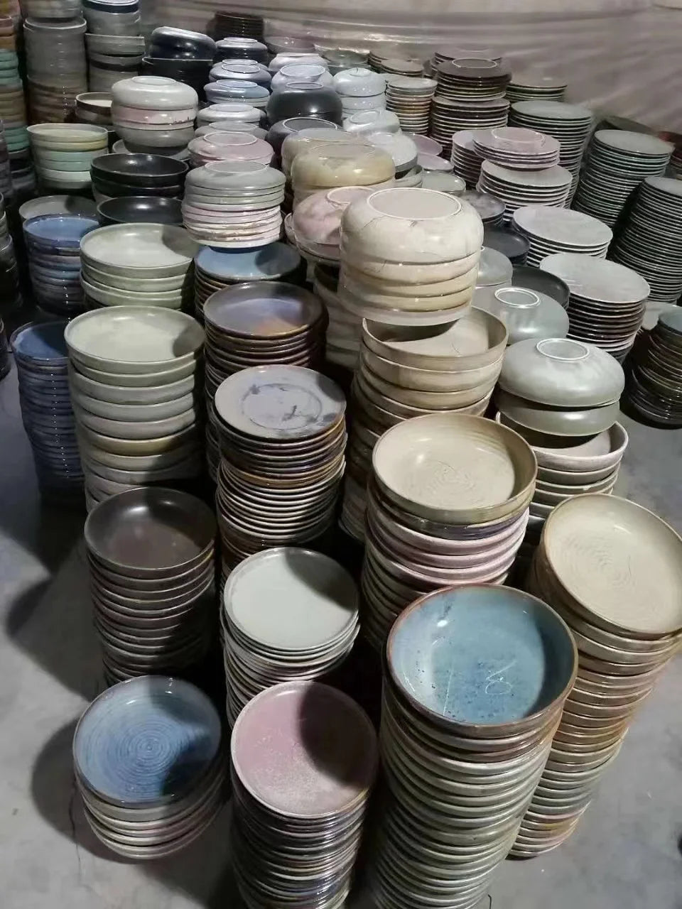 Factory Bulk Sell Stocked White Ceramic Plate Porcelain Plain Matte glazed glaze Sell  By Ton Ceramic Plates & ceramic dish