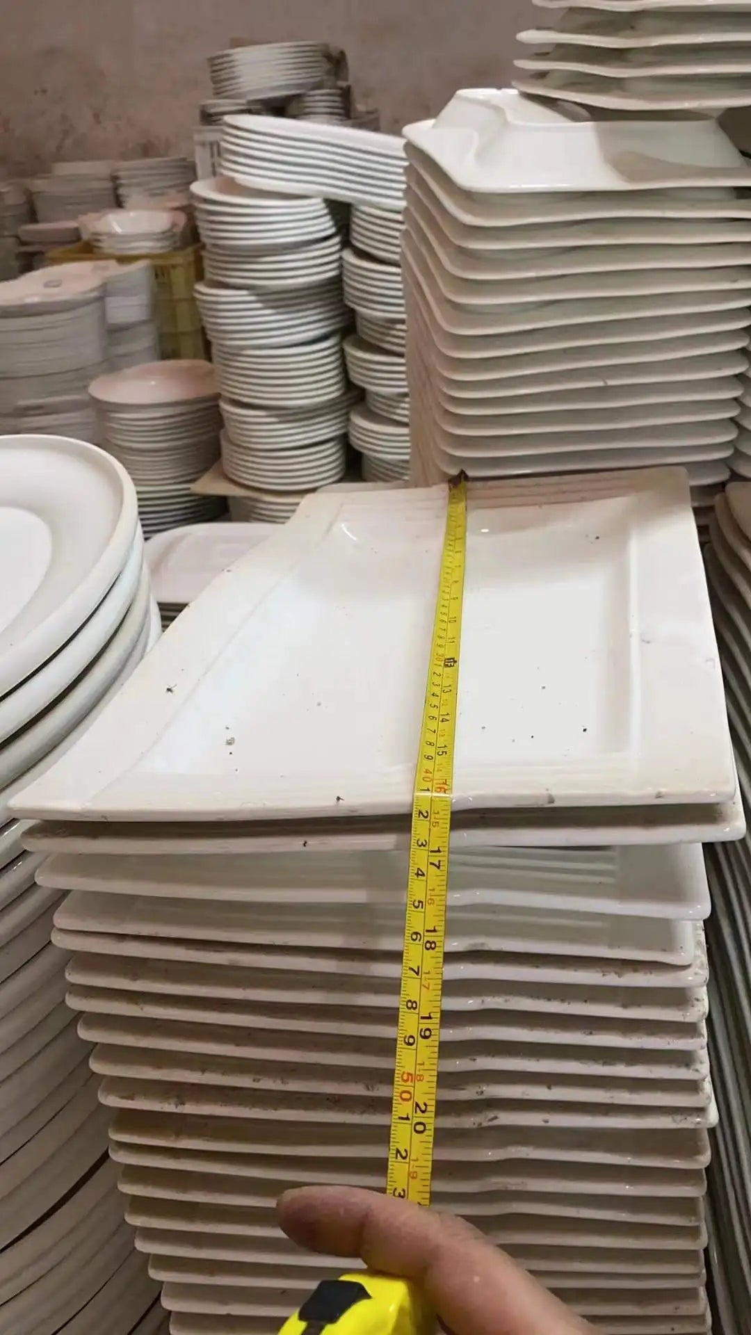 Factory Bulk Sell Stocked White Ceramic Porcelain Plain White Plate Sell By Ton Ceramic Plate full dinner service geschirrset