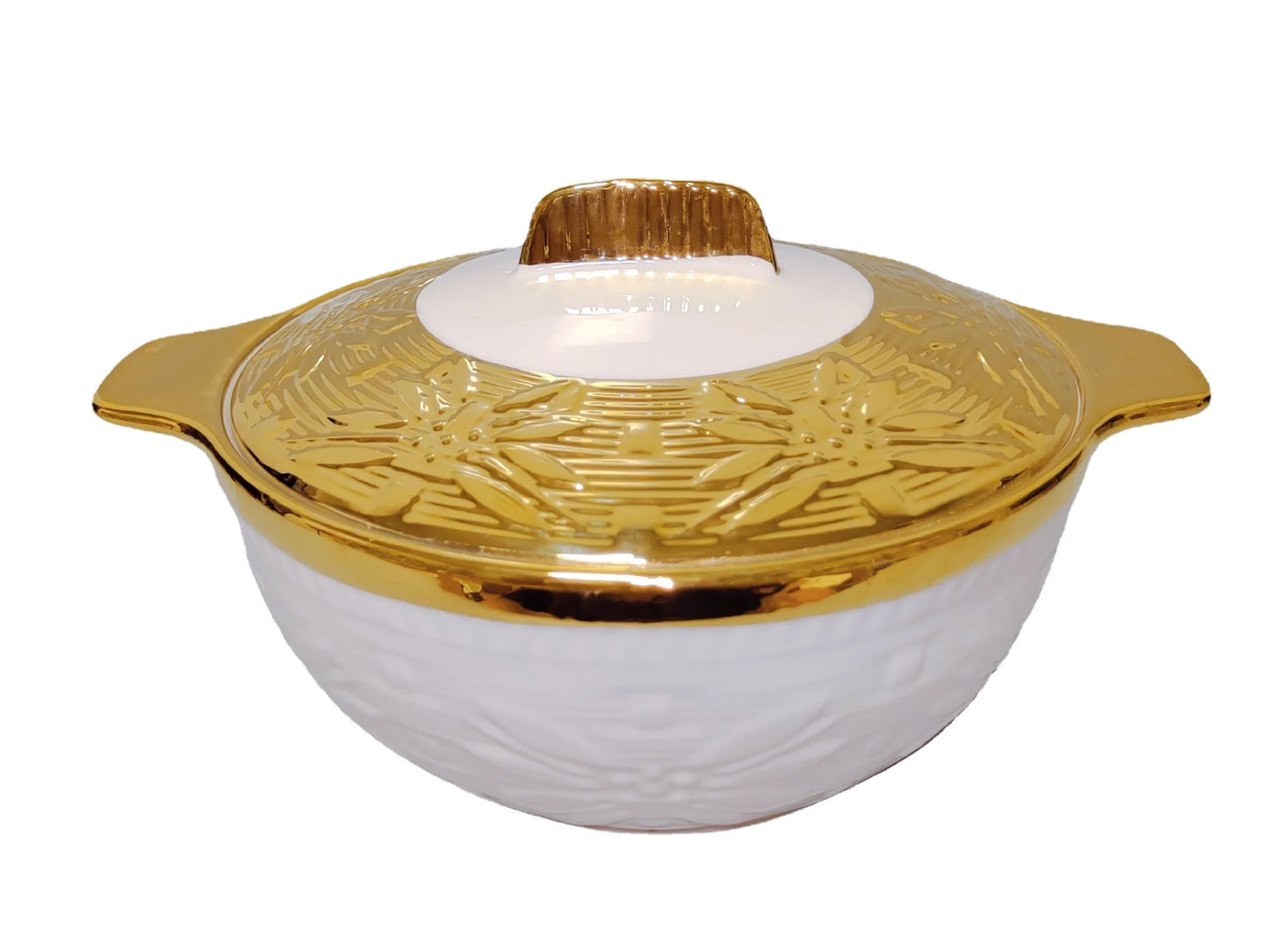 JIUWANG guangzhou gold-plated ceramic porcelain casserole dish with lid Set soup pot rose gold with lib