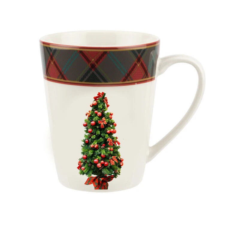 Custom Porcelain Merry Christmas Ceramic Coffee Cup And Saucer set