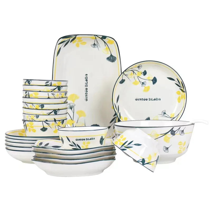 Wholesale ceramic plate ceramic tableware fashion set of under glaze color ceramic plates