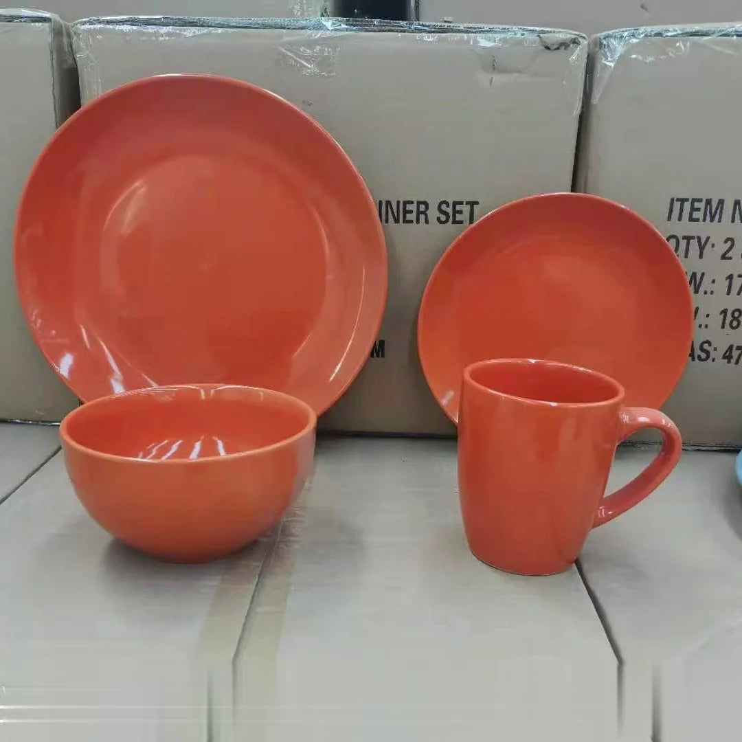 Manufacturer China colorful custom stoneware dinnerware ceramic dinner sets for wholesale