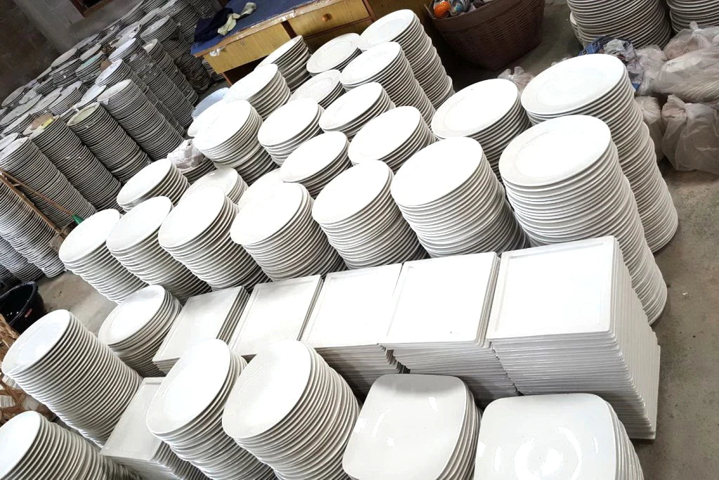 JIUWANG wholesale plate round of fine porcelain hotel dinnerware tableware for hotel restaurant