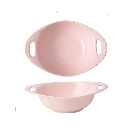 Underglaze Matte Fruit Salad Ceramic Bowl Heat Insulation Instant Noodle Soup Porcelain Baking Dish Household Restaurant