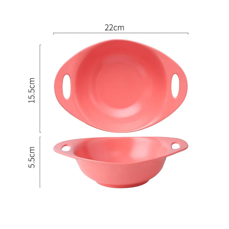 Underglaze Matte Fruit Salad Ceramic Bowl Heat Insulation Instant Noodle Soup Porcelain Baking Dish Household Restaurant