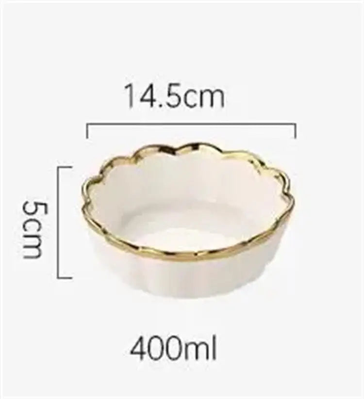 Sustainable 9\" & 11.5\" Ceramic Heart-Shaped Plate Dish Golden Lace Stocked for Back to School