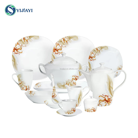 top seller trending products 2022 Jiuwang  pakistan indien plat ensemble vaisselle  luxe os porcelaine 72pcs eco friendly