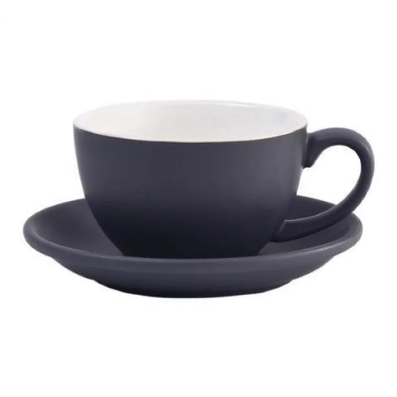 Wholesale nordic Multiple Color Optional Matte 300cc European Porcelain Coffee Cup Ceramic Milk Cup With Saucer Set Cappuccino M