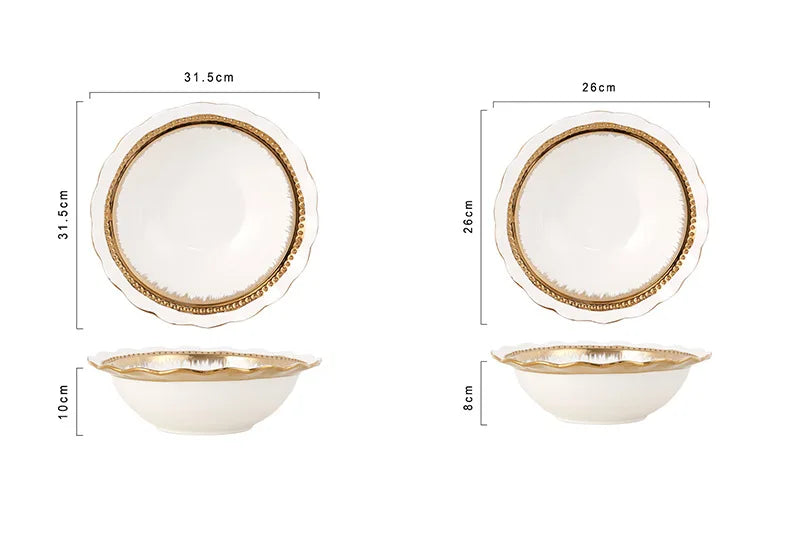 white and gold beaded dinner set dinnerware ceramic dishes supplier white tableware  plates bulk