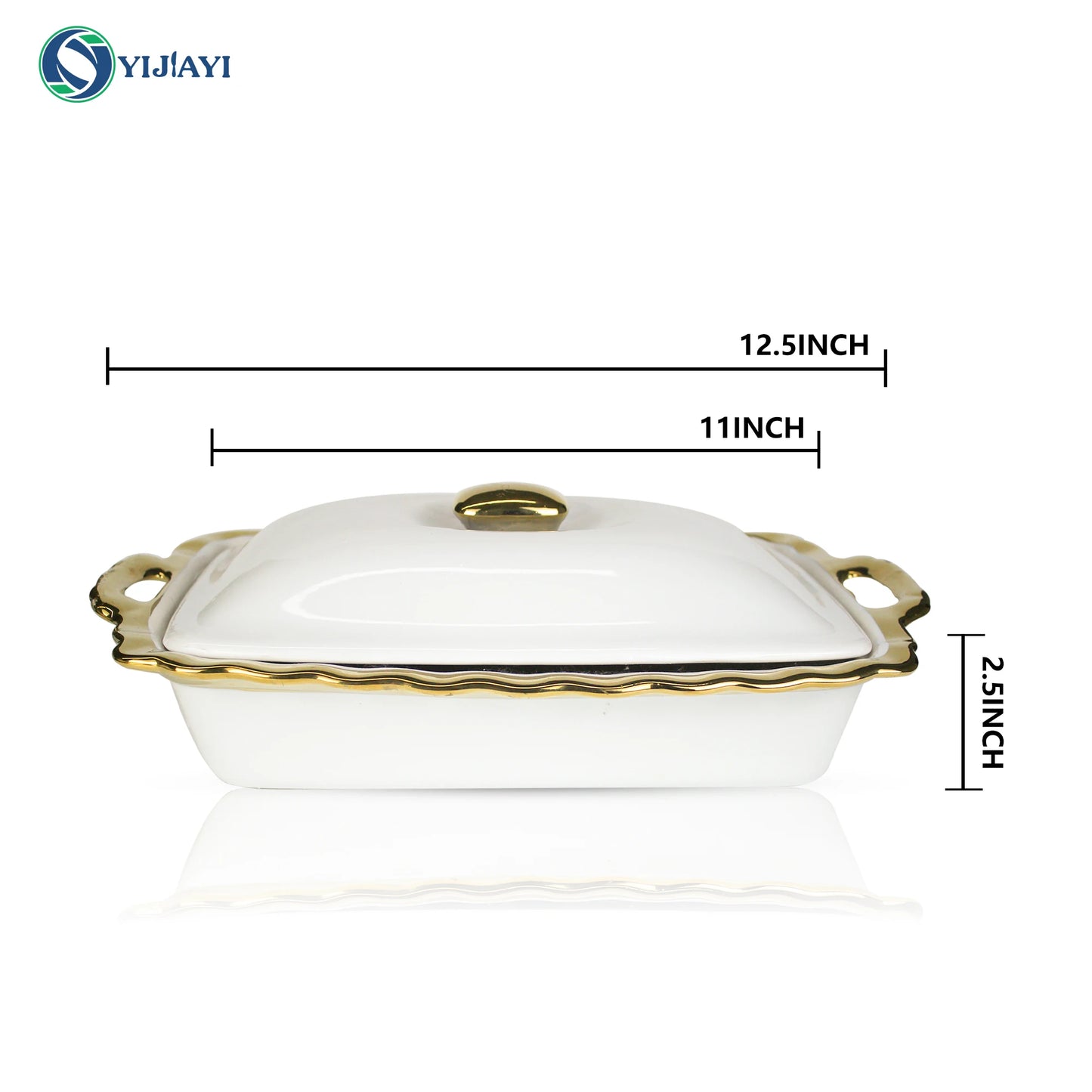 JIUWANG guangzhou gold-plated ceramic porcelain casserole dish with lid Set soup pot rose gold with lib