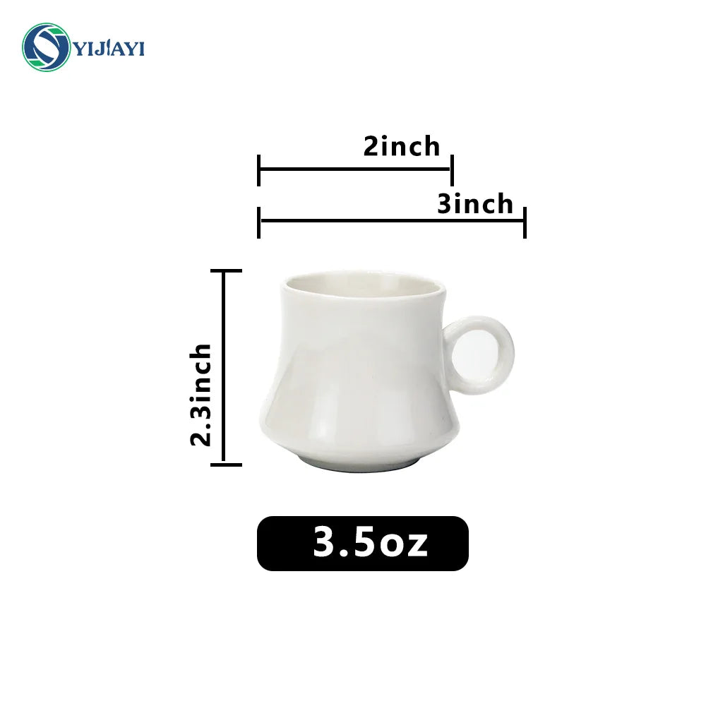 JIUWANG custom logo plain white ceramic porcelain cappuccino espresso porcelain coffee cup and saucer luxury