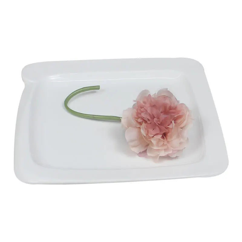 Hot Sell bulk Restaurant white color ceramic 9 inches square dinner plates stock lots Plates bowls saucers Sell By Ton