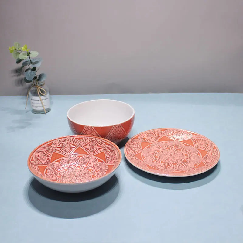 JIUWANG OEM Customized  Glaze Stoneware 20Pcs Dinnerware Set Ceramic Dinner Set Dinnerware For Home