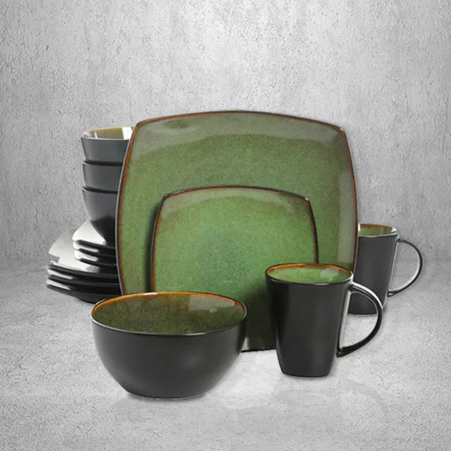 JIUWANG Nordic 12pc Stoneware Dinnerware Set